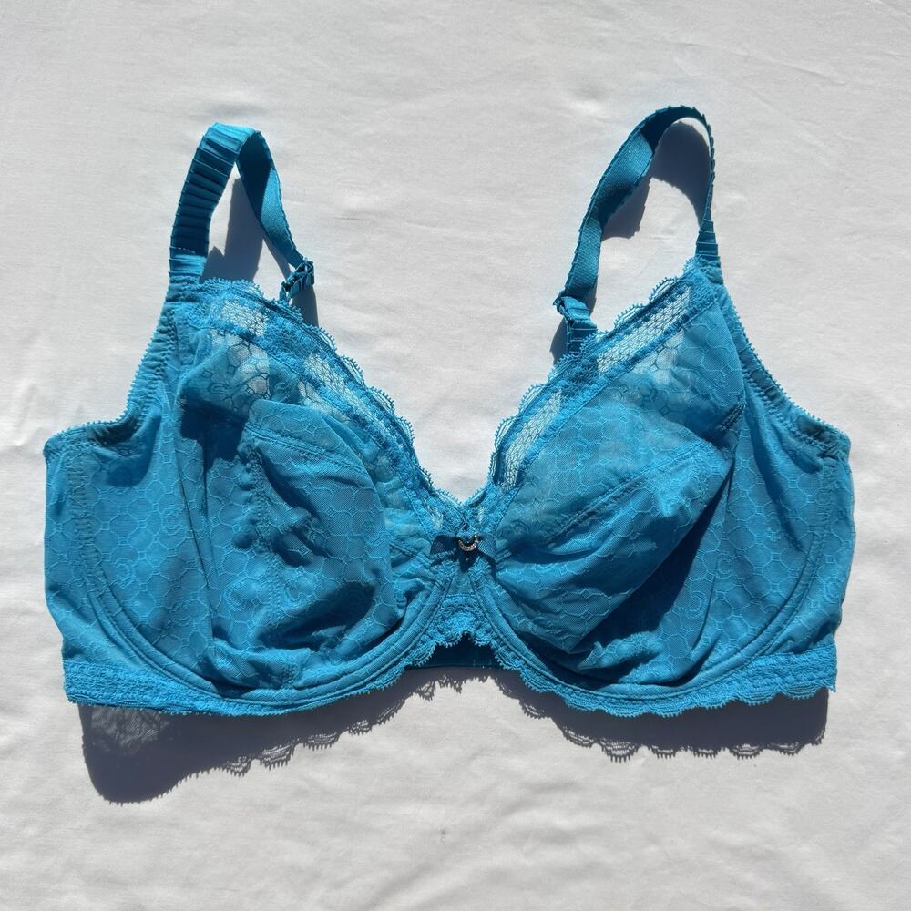 Chantelle C Chic Underwire Bra 40DDD Turquoise Blue C36410